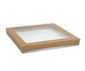 WINDOW LID TO SUIT PLATTER BOARD CATERING BOX TRAY KRAFT BROWN 229MM X 228MM X 30MM SMALL 10PK