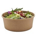 FOOD BOWL ROUND CONTAINER BOARD WITH PE LINING 184MM X 166MM X 66MM 1300ML KRAFT BROWN EACH50 PACK200