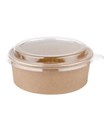 LID TO SUIT FOOD BOWL ROUND CONTAINER BOARD WITH PE LINING 184MMD LARGE TO SUIT 1300ML KRAFT BROWN EACH50 PACK200