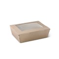 LUNCH BOX WITH WINDOW BAMBOO 152MM X 120MM X 65MM KRAFT BROWN MEDIUM 200PK