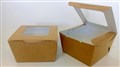 LUNCH BOX WITH WINDOW BAMBOO 113MM X 90MM X 65MM KRAFT BROWN SMALL 200PK