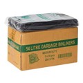 BIN LINER GARBAGE BAG HEAVY DUTY BLACK 54L 850 X 640MM EACH50 PACK250