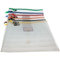 PENCIL CASE MESH POUCH WITH ZIPPER  NOTE POCKET 390MM X 340MM B4A ASSORTED COLOURS