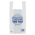 BAG MEDIUM SINGLET REUSABLE 37 MICRON 500MM X 250MM 120MM GUSSET WHITE WITH WRITING EACH100PK PACK1000