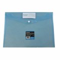 DOCUMENT WALLET PLASTIC WITH BUTTON A4 BLUE