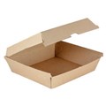 DINNER BOX CLAM BOARD 178MM X 160MM X 80MM BROWN KRAFT EACH25 PACK150