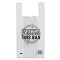 BAG SMALL SINGLET REUSABLE 38 MICRON 400MM X 200MM  100MM GUSSET WHITE WITH WRITING EACH100PK PACK1500