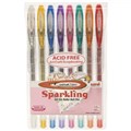 UNIBALL SIGNO GEL PENS SPARKLNG  GLITTER INK ASSORTED WALLET 8PK