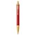 PARKER PEN BALLPOINT 2143644 IM PREMIUM RETRACTABLE BARREL COLOUR RED GOLD TRIM CHISELLED