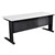 YS DESIGN METAL DESK FRAME BLACK WITH MODESTY PANEL BEECH TOP 1500W X 750MMD