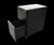 KIS METAL SLIMLINE MOBILE PEDESTAL 300W X 520D X 600H 2 BOX1 FILE DRAWER BLACK MR