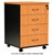 OXLEY MOBILE PEDESTAL 4 DRAWER LOCKABLE 476 X 460 X 675MM OAK  WHITE
