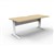 DESK RAPID SPAN METAL 1500 X 750 X 730MM NATURAL OAKWHITE MODESTY PANEL 
