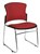 CHAIR STYLE ERGONOMICS FOCUS VISITOR SATIN SILVER SLED BASE WITH SEAT AND BACK PAD