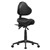 STOOL STYLE ERGONOMICS INDUSTRIAL STAGE SADDLE STOOL WITH BACK BLACK PU