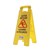 CAUTION CLEANING IN PROGRESS A FRAME SIGN YELLOW
