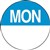 FOOD GRADE LABEL ROLL 24MM ROUND MONDAY 1000PK