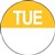 FOOD GRADE LABEL ROLL 24MM ROUND TUESDAY 1000PK