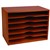 DESKTOP ORGANISER STATIONERY STAND SORTER ESSELTE 38625 HORIZONTAL 6 TIER WOODEN NATURAL