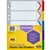 DIVIDERS A4 POLYPROPYLENE TAB INDEX 5 TAB ASSORTED COLOURS EACH1 PACK10