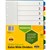 DIVIDERS A4 POLYPROPYLENE TAB INDEX 10 TAB EXTRA WIDE ASSORTED COLOURS EACH1 PACK10