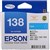 EPSON T1382 T1382 1382 138 INK CARTRIDGE HIGH YIELD CYAN