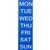 MAGNETIC DAYS OF WEEK MONDAY  TUESDAY  WEDNESDAY  THURSDAY  FRIDAY  SAT  SUN 50MM X 25MM BLUE 7PK