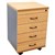RAPID WORKER MOBILE PEDESTAL 4 DRAWERS LOCKABLE 690 X 465 X 447MM BEECH  IRONSTONE