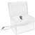 DONATION  BALLOT BOX DEFLECTO 596901 LOCKABLE WITH HEADER A6 LANDSCAPE ACRYLIC 165MM W X 205MM H X 110MM D CLEAR