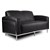 LOUNGE CHAIR YS DESIGN YS902 SIENNA TWO SEATER SOFA CHROME FRAME PU COVER BLACK