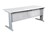 YS DESIGN EXTENDABLE METAL DESK FRAME ONLY WHITE WITH MODESTY PANEL