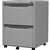 PEDESTAL DRAWER MOBILE STEELCO METAL 2 FILE DRAWERS SILVER GREY
