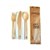 WOODEN CUTLERY SET KNIFE  FORK  SPOON  NAPKIN WRAPPED IN PAPER HYGIENE PACK 500PK