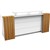 COUNTER RECEPTION DESK RAPIDLINE MARQUEE  2400 X 855 X 1150MM GLOSS WHITEZEBRA
