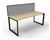 RAPID INFINITY DELUXE 1 PERSON LOOP LEG SINGLE SIDED WORKSTATION 1500 X 750 X 730MM GREY SCREEN  NATURAL OAK TOP  BLACK FRAME