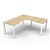 RAPID INFINITY DELUXE 1 PERSON PROFILE LEG SINGLE SIDED CORNER WORKSTATION 1800 X 1800 X 750 X 730MM NATURAL OAK TOP  WHITE FRAME
