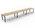 RAPID INFINITY DELUXE 3 PERSON PROFILE LEG SINGLE SIDED WORKSTATION 1800 X 750 X 730MM NATURAL OAK TOP  BLACK FRAME