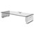 MONITOR STAND  RISER ERGOVIDA TEMPERED GLASS WITH USBAV PORTS 613 X 210 X 130MM WHITE