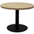 COFFEE TABLE RAPIDLINE BLACK BASE ROUND 455H X 600MM ROUND WITH NATURAL OAK TOP