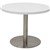 RAPIDLINE CIRCULAR COFFEE TABLE 600 X 425MM NATURAL WHITE TABLE TOP  STAINLESS STEEL BASE