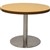COFFEE TABLE RAPIDLINE CIRCULAR ROUND 600 X 425MM BEECH COLOURED TABLE TOP  STAINLESS STEEL BASE