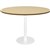 RAPIDLINE ROUND TABLE 1200R X 755MMH NATURAL OAK TABLE TOP  WHITE POWDER COAT BASE