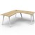 RAPIDLINE ETERNITY CORNER WORKSTATION 1 PERSON 1800 X 1500MM NATURAL OAK  WHITE SATIN