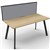 RAPIDLINE ETERNITY WORKSTATION 1 PERSON 1500 X 750MM WITH SCREEN NATURAL OAK  BLACK