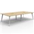 RAPIDLINE ETERNITY WORKSTATION 4 PERSON BACK TO BACK 1500 X 750MM NATURAL OAK  WHITE SATIN