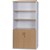 CUPBOARD CABINET SHELVING WALL UNIT OXLEY HALF DOOR STATIONERY 900 X 450 X 1800MM OAK  WHITE