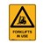 SIGN  FORKLIFTS IN USE  WITH HAZARD TRIANGLE AND FORKLIFT IMAGE POLYPROPYLENE YELLOW  BLACK 300MM X 450MM