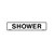SIGN  SHOWER  SELF ADHESIVE VINYL 200MM X 45MM BLACK  WHITE 