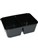 CONTAINER RECTANGLE MICROWAVABLE PP 800ML 2 COMPARTMENTS BLACK 500PK