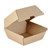 BURGER BOX CLAM BOARD HAMBURGER 105MM X 105MM X 85MM BROWN KRAFT EACH50PK PACK 250PK